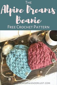 the alpine dreams beanie free crochet pattern