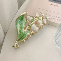 Lily Of The Valley Flower Claw Clip | Spring Hair Accessories – Tristar Boutique Lily Of The Valley Accessories, Lily Of The Valley Hair, Spring Hair Accessories, Flower Claw Clip, Lily Of The Valley Flowers, Valley Flowers, Beautiful Flower Designs, Boring Hair, Vintage Fairies