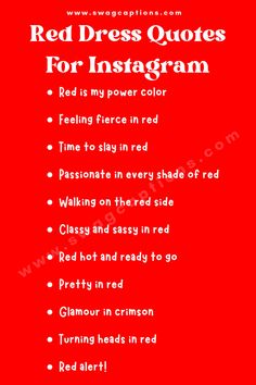 the red dress quotes for instagramm are on display in this poster, which is also