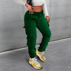 Hip Hop Street High Waist Pocket Cargo Sweatpants Cargo Sweatpants, High Waist Fashion, Women Cargos, Cargo Pants Women, Type Of Pants, 1 Million, Cargo Pants, Streetwear Fashion, Daily Wear