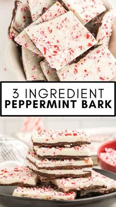 white chocolate peppermint bark with red sprinkles on top and in the middle