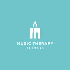 the logo for music therapy records, which is designed to look like two candles with flames