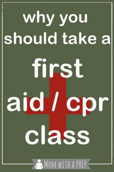 the first aid / cop class poster is shown in red and green with white lettering