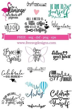 the different font styles and colors for each type of lettering