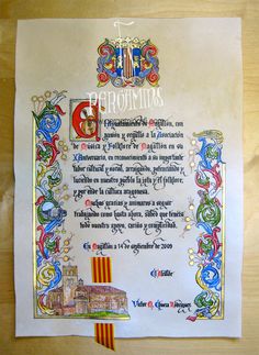 a piece of paper with an image of a building on it and the words proomnias written in spanish