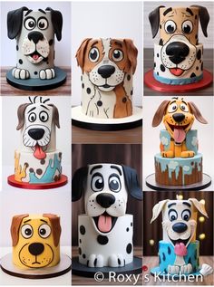 there are many different cakes made to look like dogs