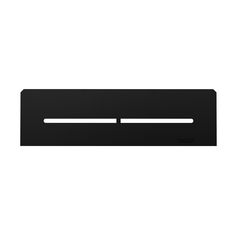 a black rectangular object on a white background