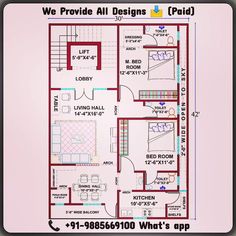 the floor plan for a house with 3 bedroom