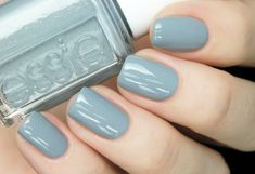 Nails Essie, Nails Neutral, Cute Nail Polish, Sage Blue, Teal Nails, Dusty Teal, January Nails