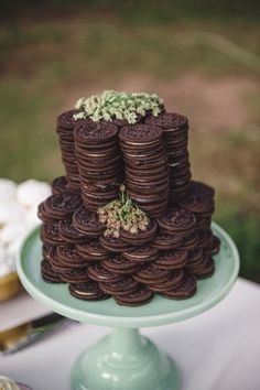 there is a cake made out of cookies