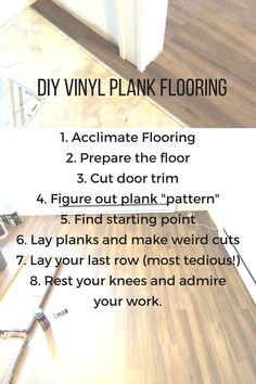 the instructions for how to install vinyl plank flooring