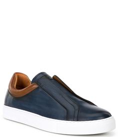 From Magnanni&#x2C; the Men's Fiore Leather Slip-On Sneakers feature:Burnished calf leather upperRound toeLaceless vampSlip-on styleleather liningRubber outsoleMade in SpainImported. Magnanni Shoes Men, Dress Sneakers, Gear Drive, On Sneakers, The Men, Dillard's, Dandy, Leather Slip Ons, Slip On Sneakers