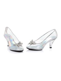 Check out Women's Glass Slipper Heel - 2018 Costume Accessories | Costume SuperCenter from Costume Super Center Glass Slipper Heels, Glass Slipper Wedding Shoes, Slipper Heels, Sepatu Pump, Clear Butterfly, Butterfly Princess, Clear Pumps, Butterfly Heels, Princess Dance