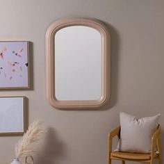 Natural Wood Macizo Mirror Natural Wood, Entryway, Fireplace, Mirror, Frame, Wood