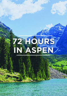 the words 72 hours in aspenn over a lake and mountains with pine trees