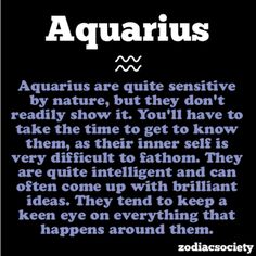 an aquarius zodiac sign with the caption as an aquarius, you posses determination, peristence, and an analog and scientific mind