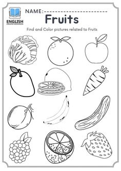 fruit and vegetable coloring pages for kids