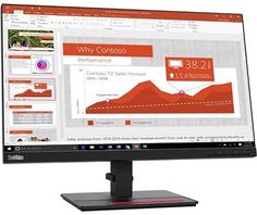 a computer monitor with an image of a red line on the screen and other information