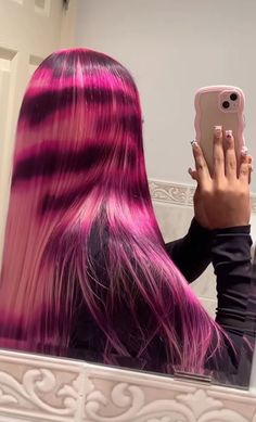 Pink Skunk Hair, Frontal Wig Hairstyles, Creative Hair Color, Hair Dress, Pretty Braided Hairstyles, Mia 3, Dope Hairstyles