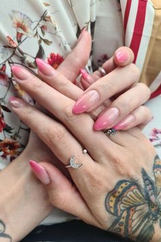 Nezuko Nails, Spring Nails Simple, Nail Ideas Spring, Summer Nail Art Designs, Pink Wedding Nails, Spring Nail Ideas, Pink Ombre Nails, Summer Nail Art, Nails Nude