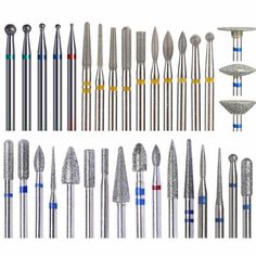 34 Types Diamond Ceramic Nail Drill Cutter Manicure Rotary Bits Nail Files Nail Files, Drill Bit, Nail File, Drill Bits, The Picture