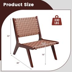 the product size is shown for this chair