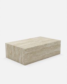 Beige Travertine Marble Rectangle Plinth Coffee Table Plinth Coffee Table, Minimalist Centerpiece, Marble Tables, Marbles Crafts, Arabescato Marble, Pretty Coffee, Marble Furniture, Travertine Marble, Tulip Table