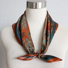 Size:21" length /(53cm) X21" Wide/(53cm).  100% Mulberry Silk of high quality, close to skin and breathable, soft and smooth as satin, healthy and eco-friendly without pollution or peculiar smell.Made in Hangzhou - the silk city in China. This scarf is extremely cozy and good for wearing all year round, providing you warmth in spring and autumn, also bringing you coolness in hot summer. DESIGN - Various ingenious designed and elaborately printed patterns available (single-side printed), colorful and gorgeous, delicate and beautiful- Fit for women in all ages. You will be the distinctive one in the crowd. International Shipping Info. We delivery this item for you use Air mail ----- buyer have the option to choose their deliver ways, after purchasing, if you choose other delivery way(for exa Ways To Wrap A Scarf, Scarf Aesthetic, Squaring The Circle, Womens Gifts, Short Scarves, Hair Wrap Scarf, Short Neck, Go To Work, Head Hair