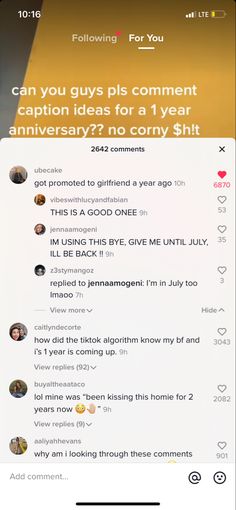 Cute Captions For 1 Year Anniversary, 1 Year Captions Relationship, Bf Captions Instagram Funny, Funny Couples Captions For Instagram, Photo Dump With Boyfriend Captions, Funny Bf Captions, Bf Comments On Insta, Funny 1 Year Anniversary Quotes, Couple Pic Captions Funny