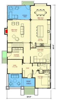 the floor plan for a two story house