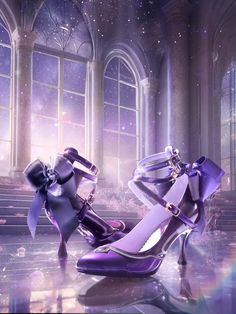 Star Sea Shimmer Purple High Heels Bow at Prom/Quinceanera Star Sea, Male Steampunk, Heels Bow, Purple High Heels, Purple Gloves, Steampunk Fashion Female, Steampunk Fashion Male, Shiny Shoes, Purple Heels