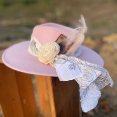 Pretty in Pink Hat Pink Cowboy Hat, Pink Cowboy, Covered Wagon, Quinceanera Party, Pink Hat, Little Birds, Custom Hats, Cowboy Hat, Western Wear