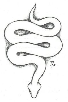 a pencil drawing of a snake