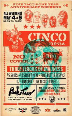 an old concert poster for the band cinco