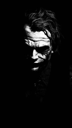 the dark knight joker in black and white