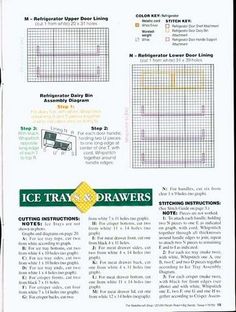 an advertisement for ice tray drawers with instructions on how to use the same pattern as shown in this ad