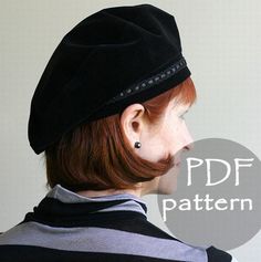 Women Classic Hat Beret PDF Sewing Pattern/ S M L sizes/ | Etsy Beret Hat Pattern, Berets Pattern, Hat Sewing Pattern, Beret Pattern, Hat Sewing, Chemo Hair, Hat Patterns To Sew, Stylish Caps, Hat Beret