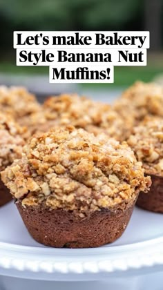 some muffins are sitting on a white plate