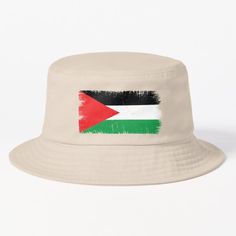 a bucket hat with the flag of jordan painted on it