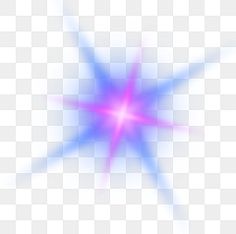 an abstract blue and pink star on a white background, with light shining through it