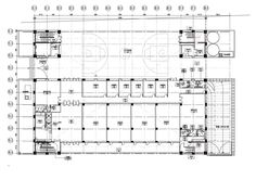 the floor plan for an office building with multiple floors and basketball court in the center