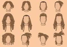 the different types of dreadlocks are shown in this drawing lesson, which shows how to