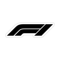 the letter f sticker on a white background with black and white lines in it