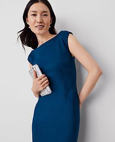 Cut with a flattering straight neck, our cap sleeve sheath dress keeps it smart and simple. Straight neck. Cap sleeves. Hidden back zipper with hook-and-eye closure. Back vent. Lined.,Hit:Hits at mid-calf,Imported:Imported,Length:31" from natural waist,Fabrication:Shell: 78% Polyester, 15% Viscose, 7% Spandex; Lining: 100% Polyester,Garment Care:Machine Washable Straight Neck Cap Sleeve Shift Dress by Ann Taylor Size regular - 8 Sea Storm Women's Sheath, Regular, Boatneck, Other, Suit, Dresses, Dresses, Shell 78%, Polyester, 15%, Viscose, 7%, Spandex Lining 100%, Polyester, Machine, Washable Suit Dresses, Sea Storm, Dresses Dresses, Size 16 Dresses, Cap Sleeve, Mid Calf, Sheath Dress, Shift Dress, Ann Taylor