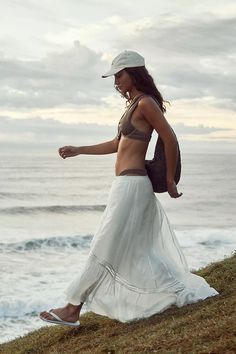 FP One Montana Maxi Skirt | Free People White Boho Skirt, White Long Skirt, Boho Skirt, Sporty Sneakers, Free People Skirt, Natural Style, Boho Clothing, Skirt Fashion, Boho Outfits