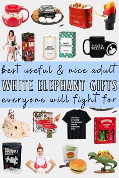 Nice white elephant gift ideas, cool white elephant gifts ideas Adult White Elephant Gifts, Gifts People Actually Want, Yankee Swap Gift, Christmas People