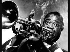 a black and white photo of a man playing a trumpet