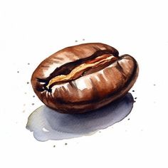 a watercolor painting of a bagel on a white background