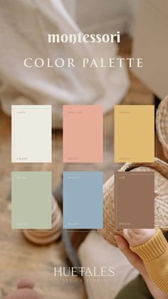 The Montessori color palette boho muted consists of softearthy tones that promote calmness and natural beautyThe boho muted style adds a touch of bohemian charm with natural textures and a laid-back vibeTogetherthis color palette and style create a welcoming and inspiring space for children to grow and thrive. Pastel Boho Color Palette, Montessori Bedroom Paint Colors, Create Wedding Color Palette, Colorful Boho Playroom, Dining Room Colourful, Dusty Rainbow Color Palette, Maternity Color Palette, Boho Pallete Color, Natural Pastel Color Palette