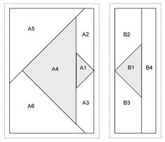 the pattern is shown for two different triangles, one with three sides and one with four sides